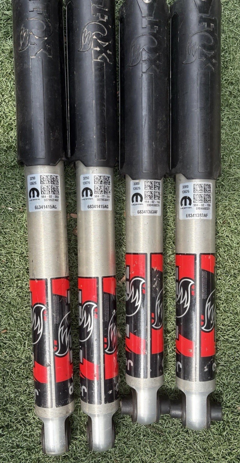 Factory OEM Mopar Fox shock absorbers F/R 2020–26 Jeep Gladiator JT Rubicon Factory OEM Mopar Fox shock absorbers F/R 2020–26 Jeep Gladiator JT Rubicon