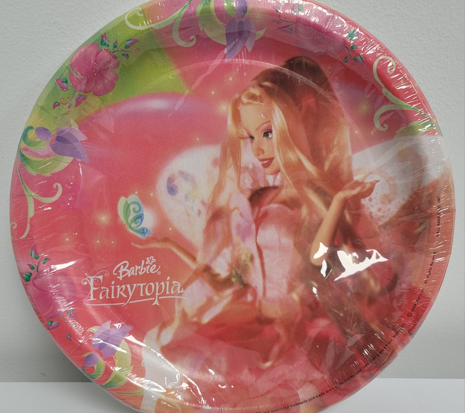 RARE Vintage 2004  Barbie Fairytopia Pink Disposable Plate
