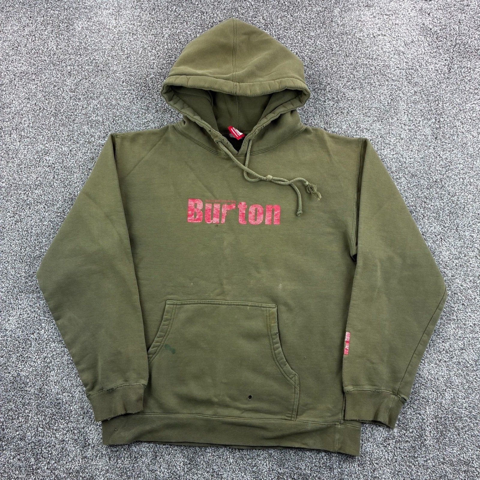 Vintage Y2K Burton Sopranos Hoodie Mens Medium Green Distressed Gun Logo Skater Vintage Y2K Burton Sopranos Hoodie Mens Medium Green Distressed Gun Logo Skater