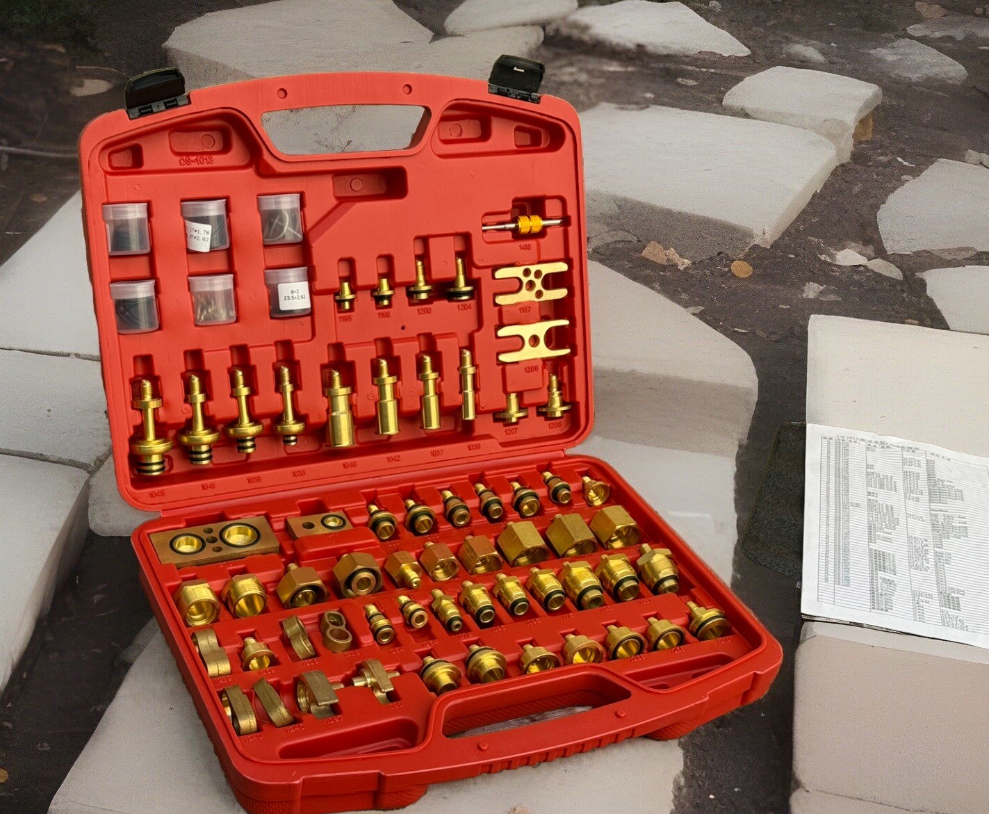 75Pcs Air Conditioning Leak Detection Repair Sealing Joint Plug Copper Connector