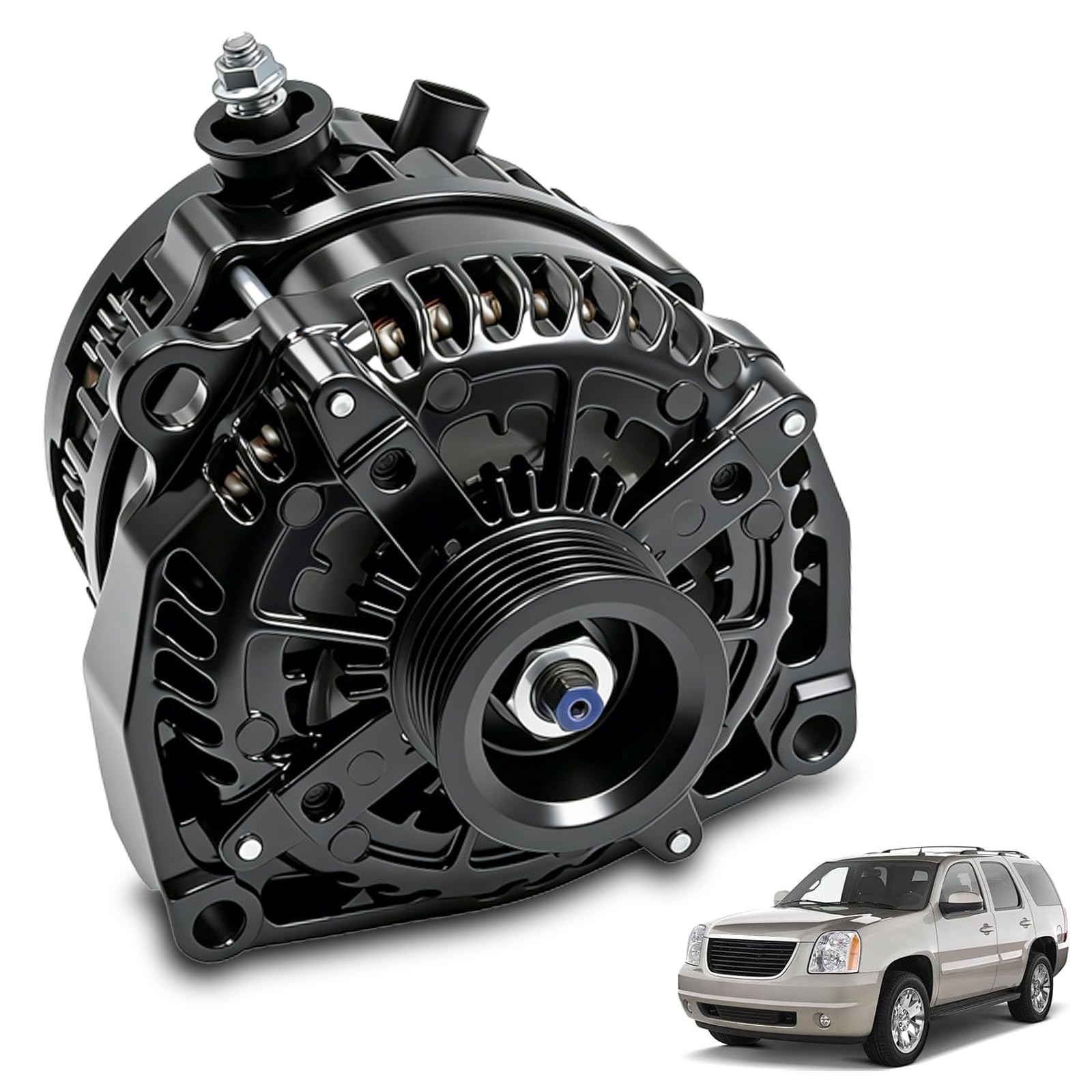 15093928 300 AMP 14V High Output Alternator With Pulley Fit for Chevy Silvera... 15093928 300 AMP 14V High Output Alternator With Pulley Fit for Chevy Silvera...