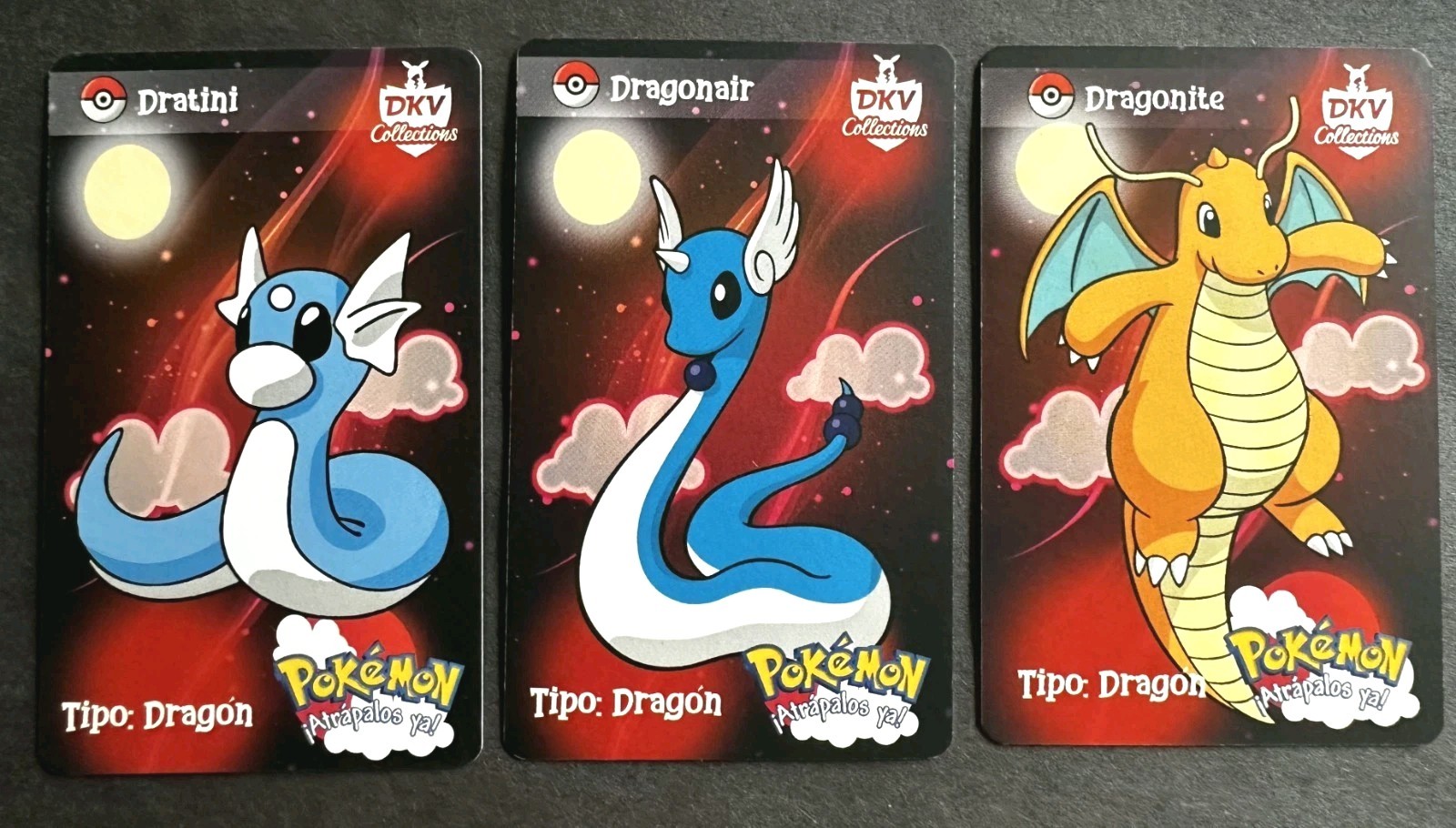 DRATINI X DRAGONAIR X DRAGONITE - POKEMON KANTO DKV COLLECTIONS CCG CARDS DRATINI X DRAGONAIR X DRAGONITE - POKEMON KANTO DKV COLLECTIONS CCG CARDS