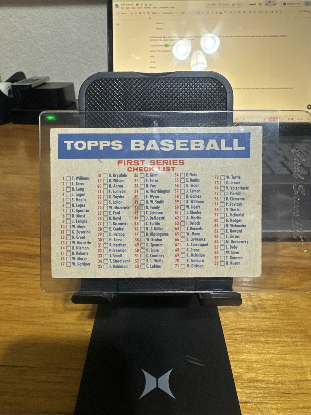 1957 57 Topps Baseball Checklist Series 1/2 Bazooka Unmarked