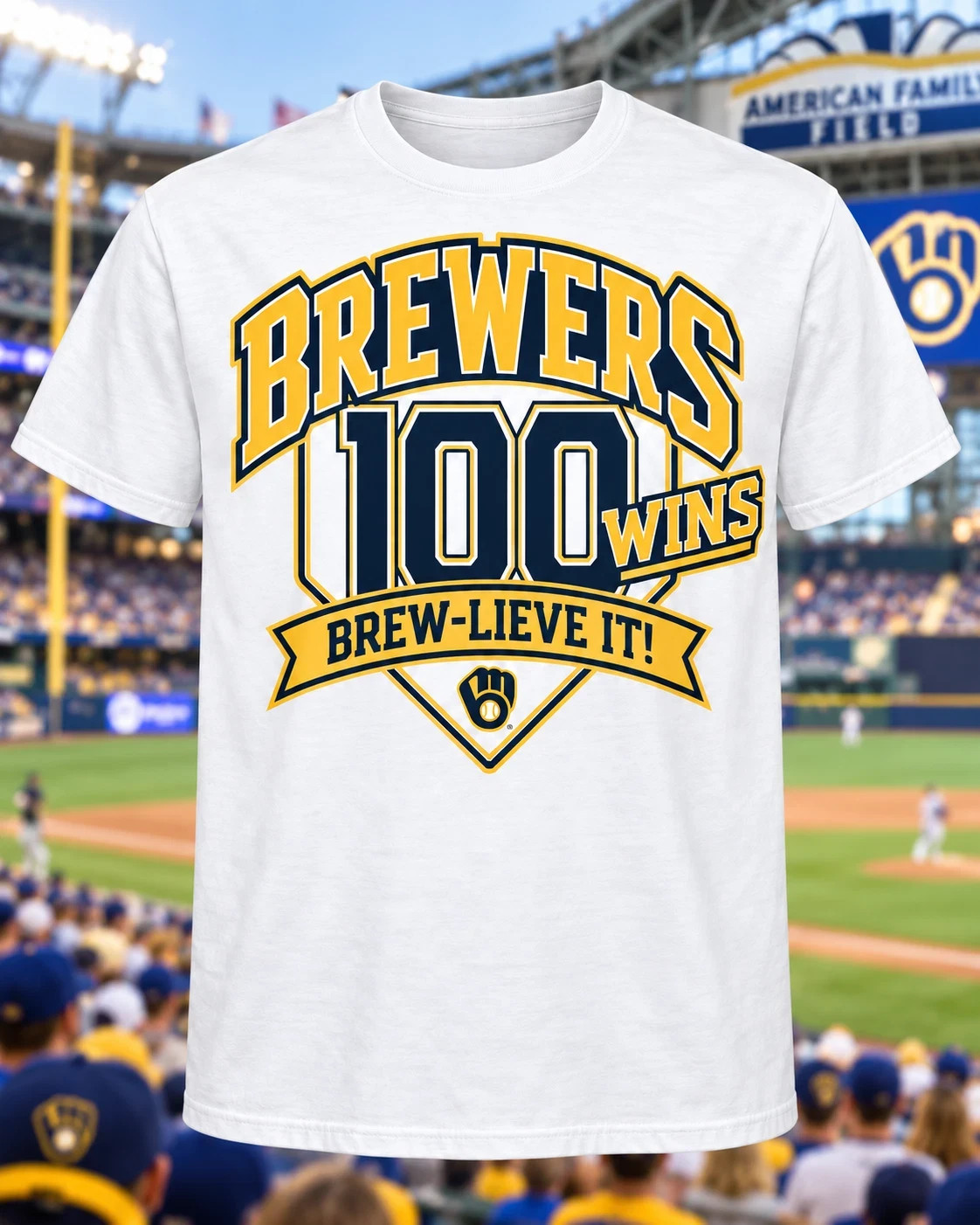 HOT# Milwaukee Brewers 100 Wins 2026 SGA Style Shirt 9/25 Baseball Fan Tee