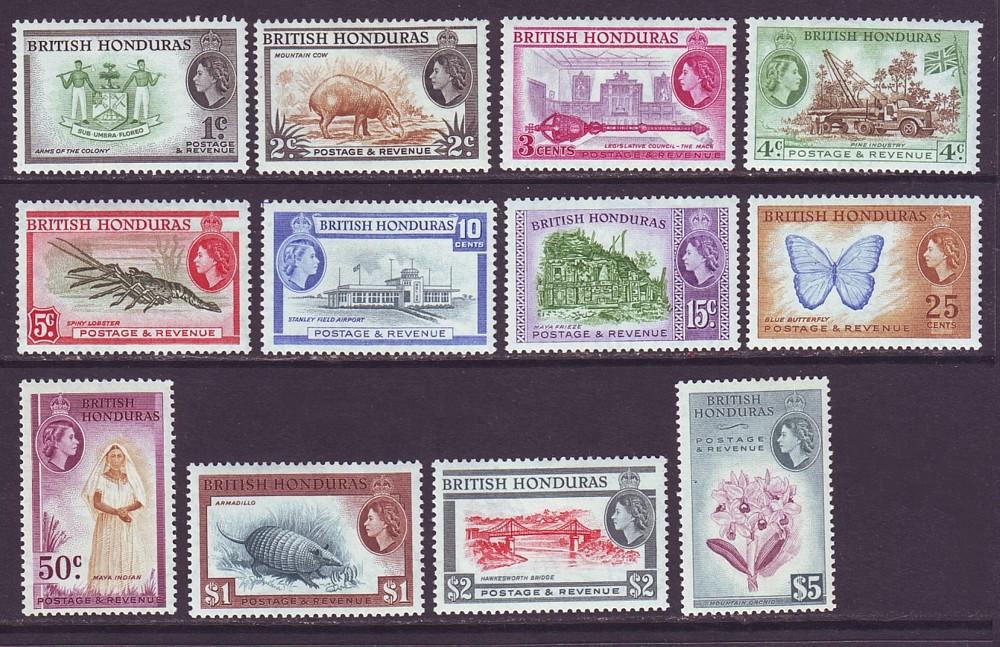 British Honduras 1953 SC 144-155 MH Set British Honduras 1953 SC 144-155 MH Set
