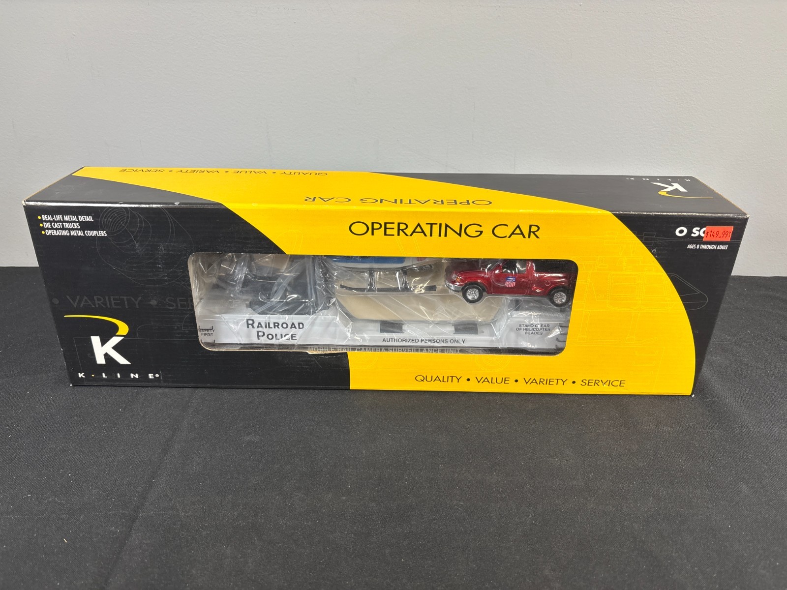 K-Line O/O-27 K705-2111 UP Railroad Police Camera Car w/Truck Copter NIB (SR-1)