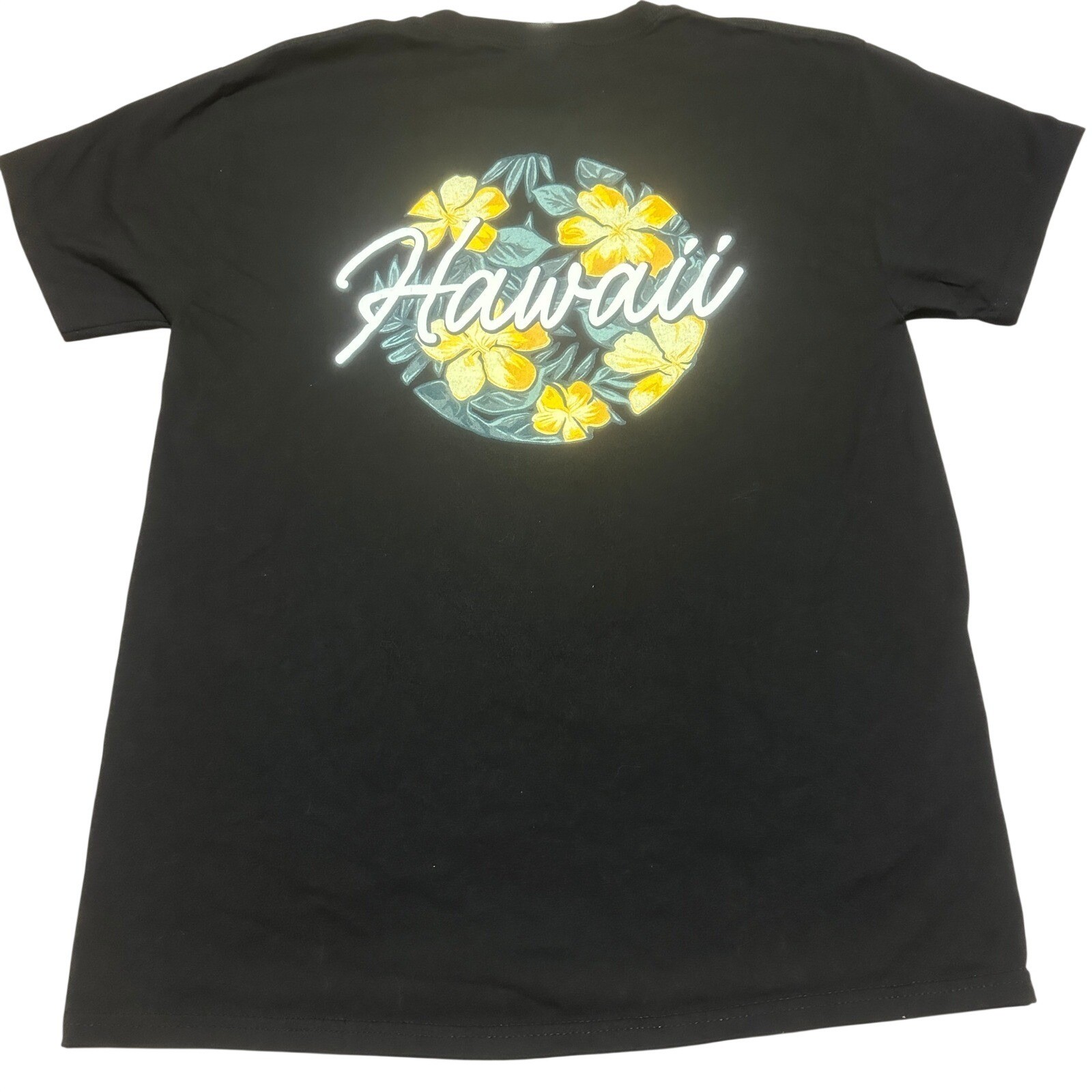 Hanes Hawaii Aloha Floral Graphic TShirt Mens Medium Black Hibiscus Souvenir Tee Hanes Hawaii Aloha Floral Graphic TShirt Mens Medium Black Hibiscus Souvenir Tee