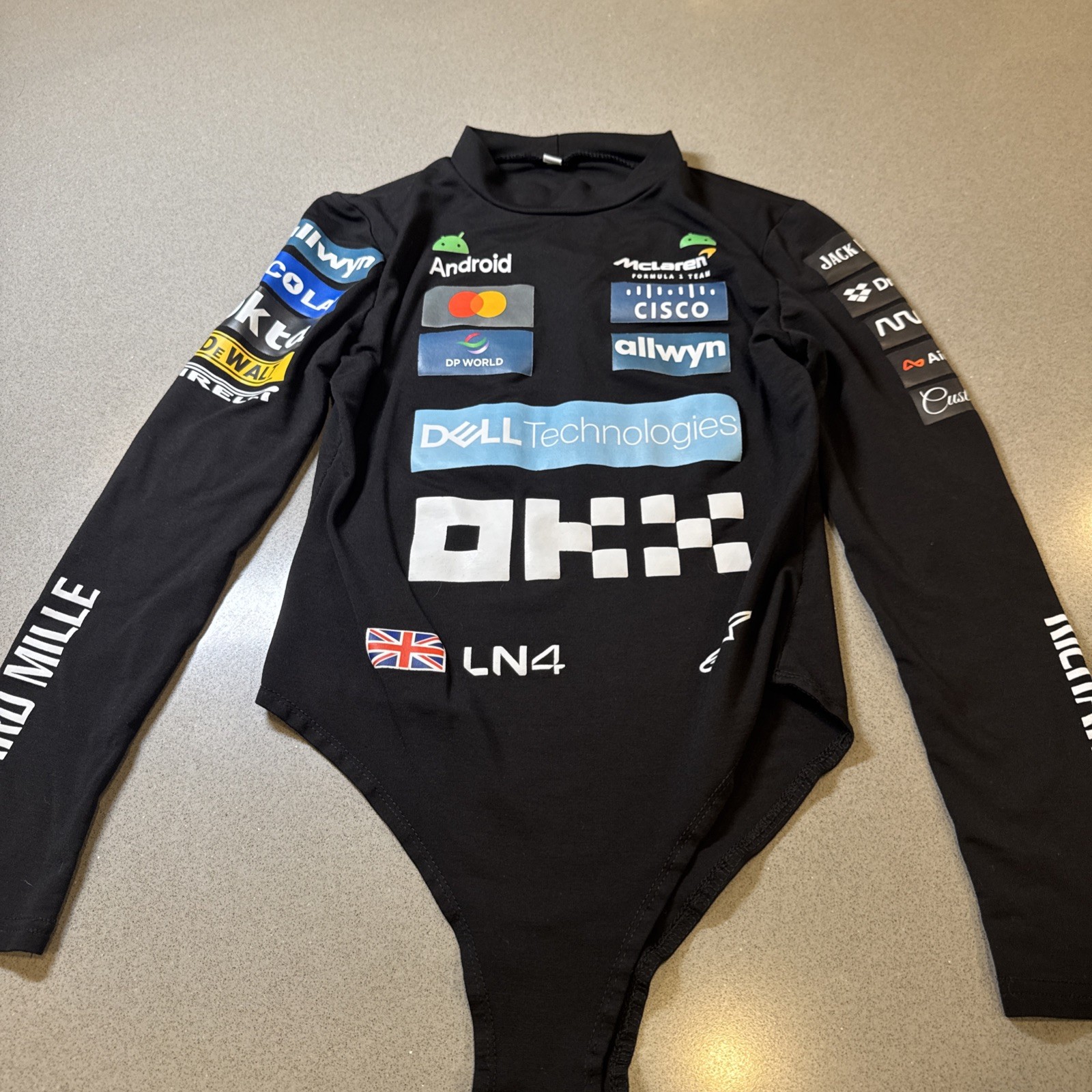 🔥💋Formula One Womens Motorsport Bodysuit Racing Short Jumpsuit Romper Size S 🔥💋Formula One Womens Motorsport Bodysuit Racing Short Jumpsuit Romper Size S