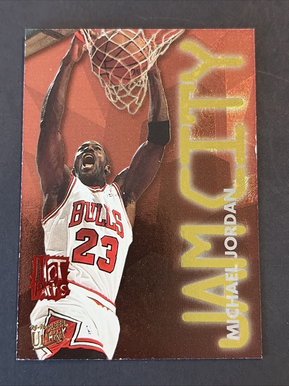 1995-96 Fleer Ultra Hot Packs Michael Jordan Jam City NBA Insert Bulls GOAT🔥 1995-96 Fleer Ultra Hot Packs Michael Jordan Jam City NBA Insert Bulls GOAT🔥