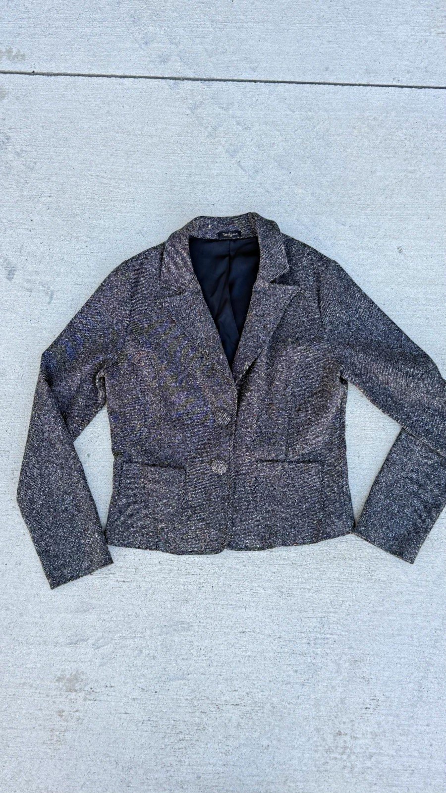 Twenty One Women\'s Gray Blazer Jacket Size L Button Pockets Lined Long Sleeve Twenty One Women\'s Gray Blazer Jacket Size L Button Pockets Lined Long Sleeve