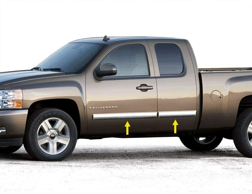 For 09-13 Chevy Silverado Extended Cab Body Side Molding Trim Overlay 4.25\ For 09-13 Chevy Silverado Extended Cab Body Side Molding Trim Overlay 4.25\