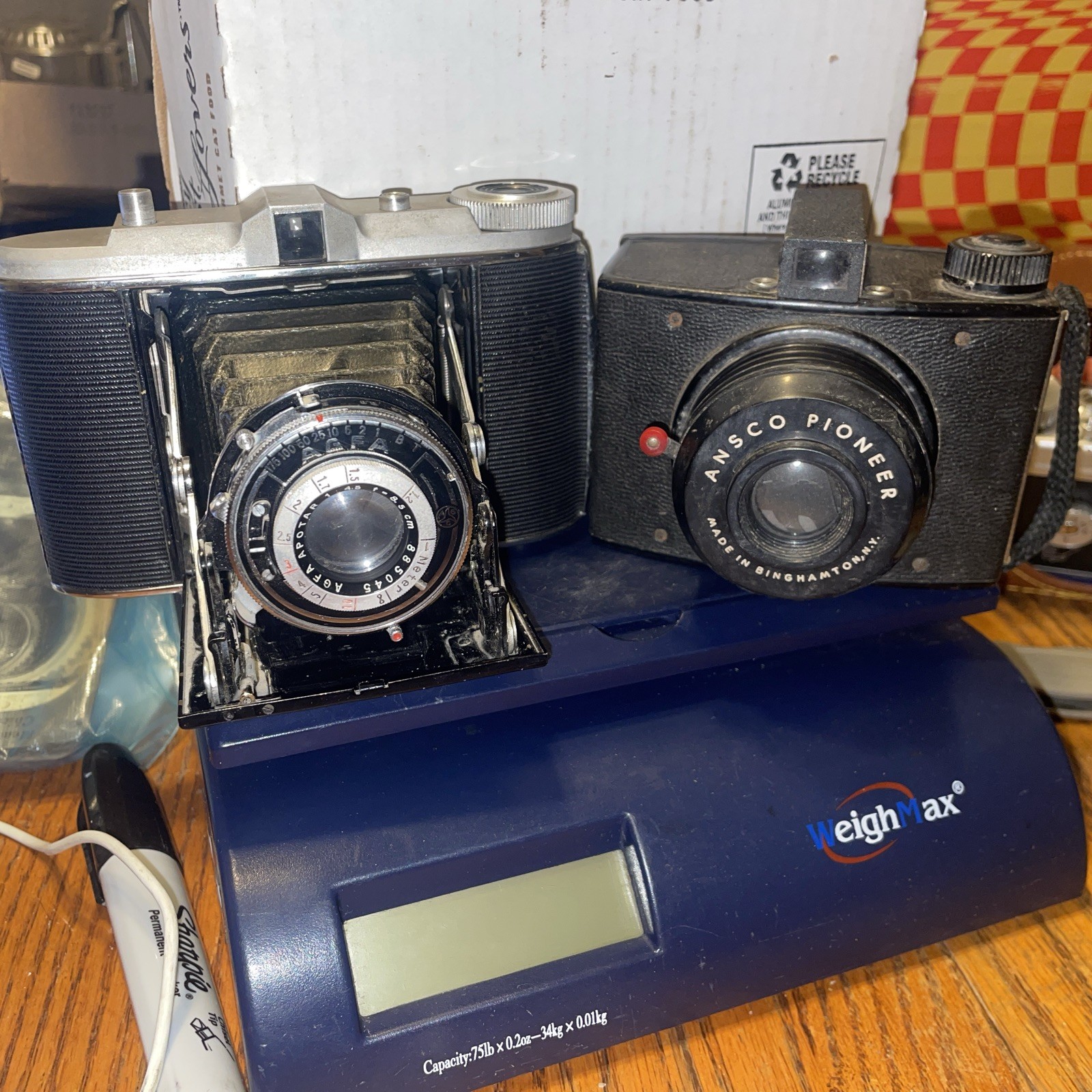 VTG Film Camera Lot Agfa Jsolette 6x6 Compur & Ansco Pioneer Binghamton NY