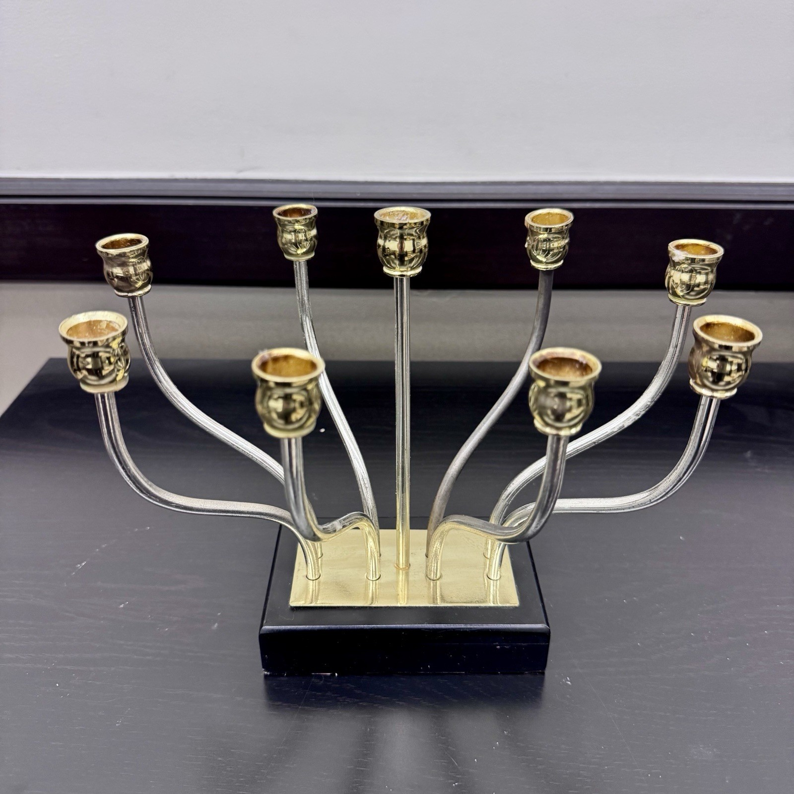 Rare Judaica Unusual Vintage Hanukkah Menorah Jerusalem 1955 Karshi