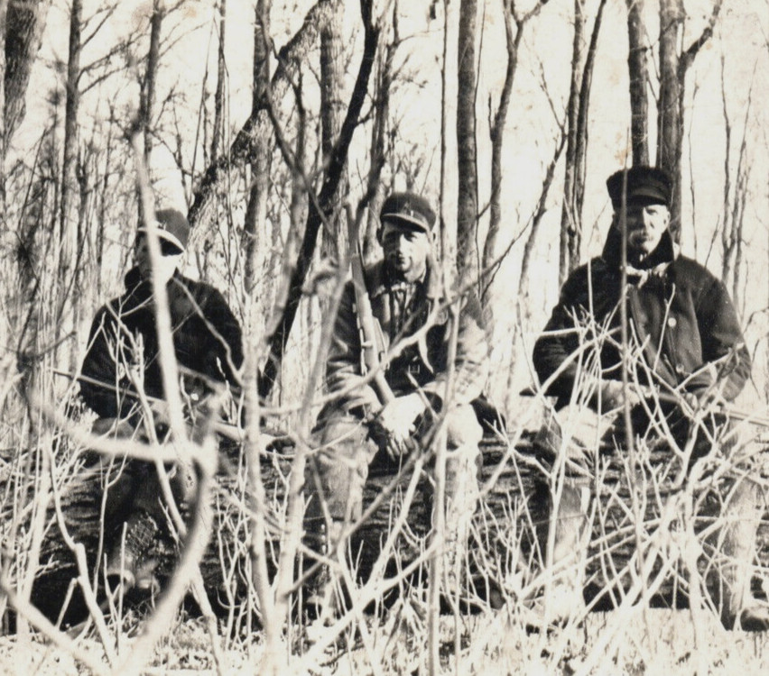 RPPC Hunters Rifles Woods Hiding Real Photo Postcard