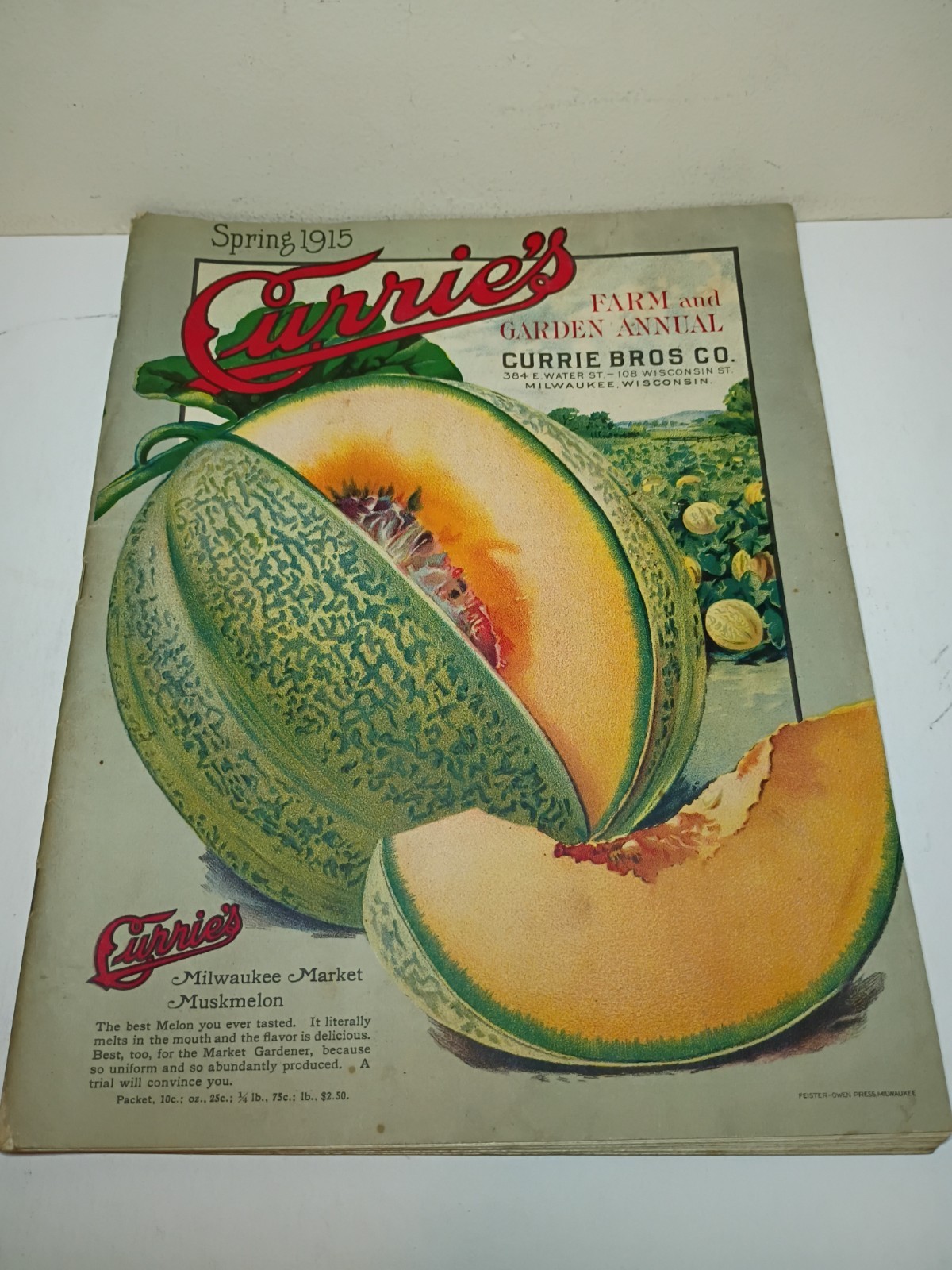 RARE Antique 1915 CURRIE BROS CO Farm & Garden SEED & Plant CATALOG-Milwaukee WI