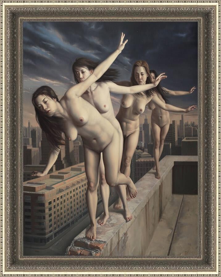 Handmade Original Oil painting art female chinese women girl on Canvas 30\