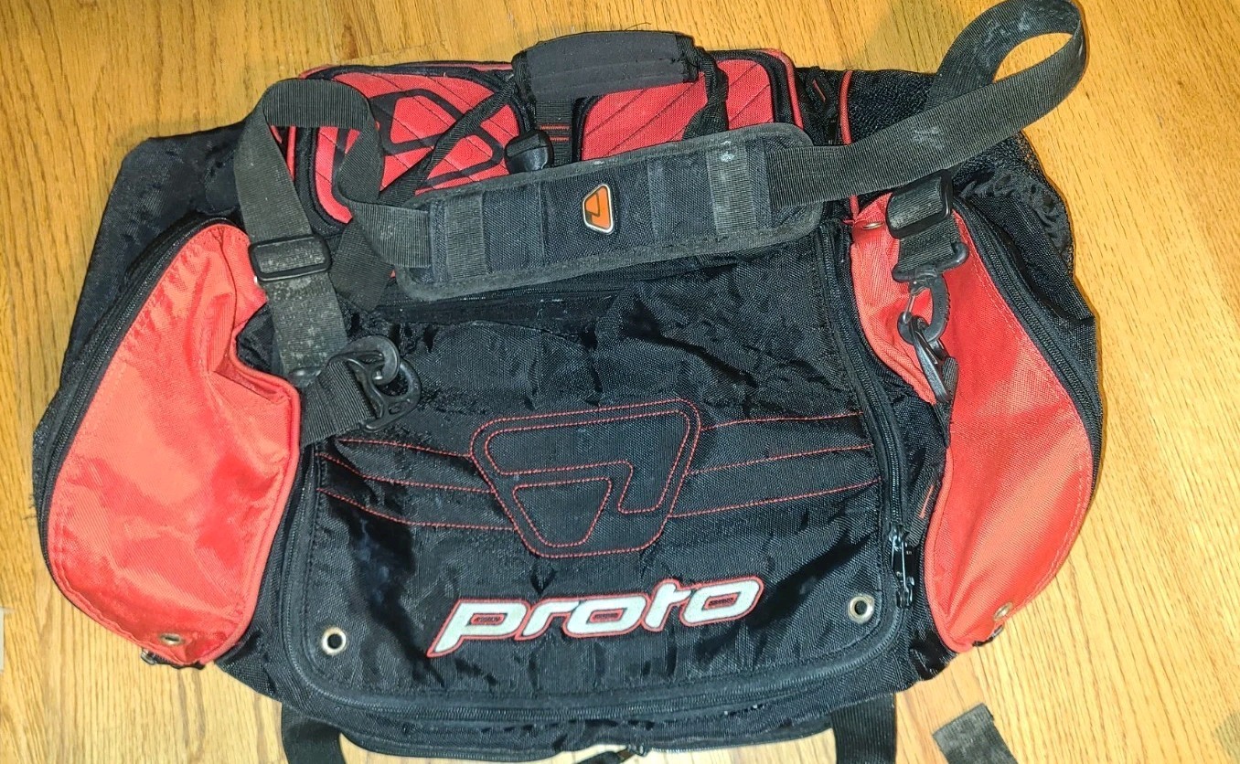 Vintage Proto Paintball Duffle Gear Bag 06 Dye Precision Black Red Large