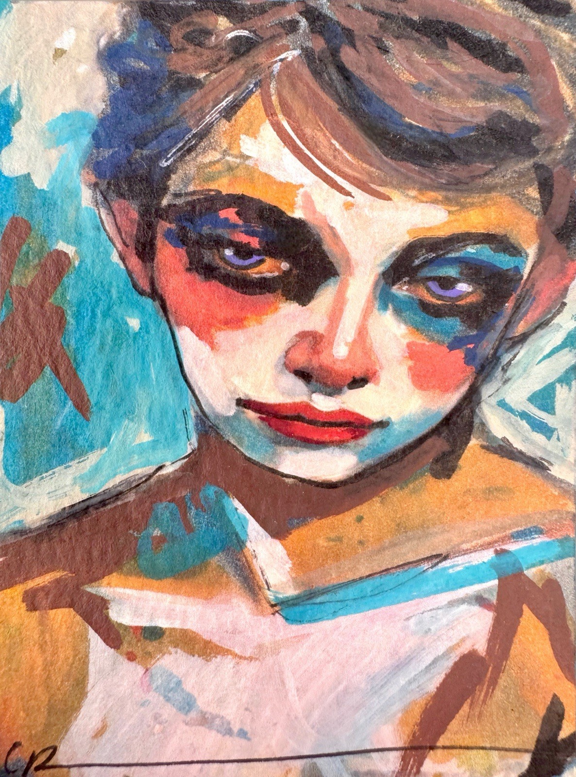 ACEO LIMITED EDITION SIGNED PRINT : I CRIED MY EYES VIOLET : OOAK : Art : TAZ ACEO LIMITED EDITION SIGNED PRINT : I CRIED MY EYES VIOLET : OOAK : Art : TAZ
