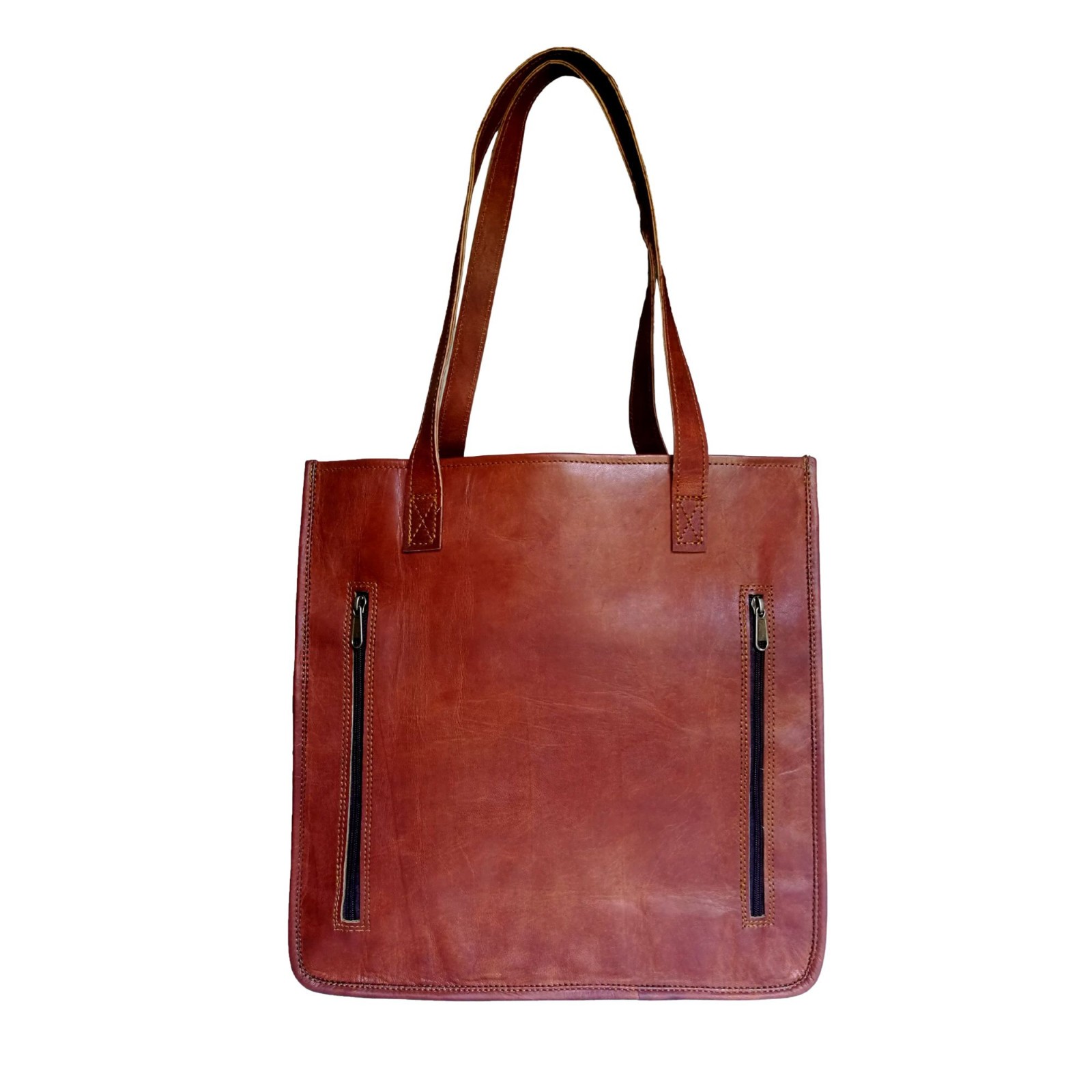 Madosh Genuine Leather Tote Bag Women Large Laptop Shoulder Handbag Work Purse