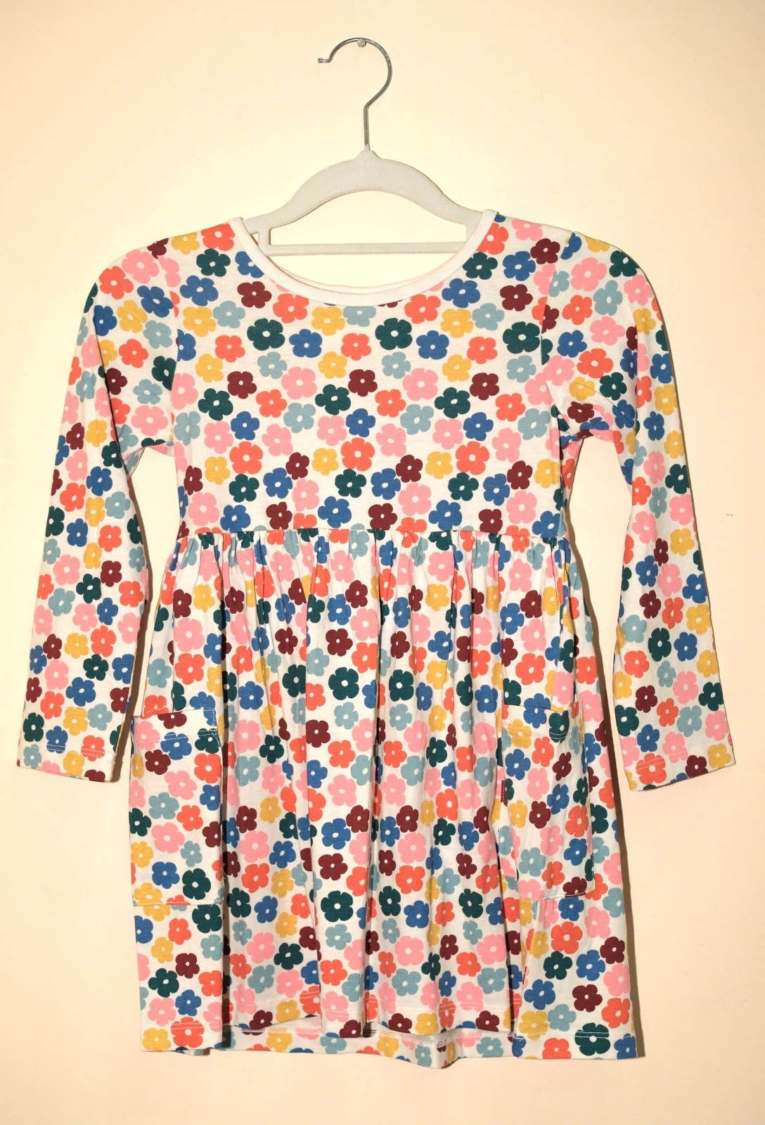 Hanna Andersson Girls Floral Long Sleeve Playground Dress Multicolor NWT