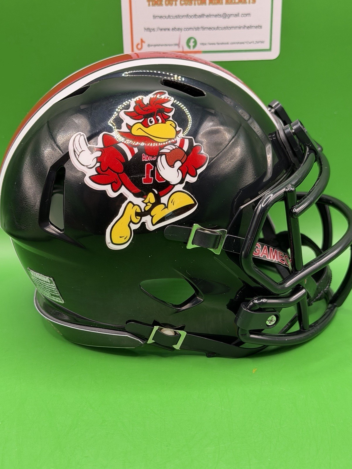 South Carolina Gamecocks Custom COCKY Mini Football helmet vs Towson St 9/12/26