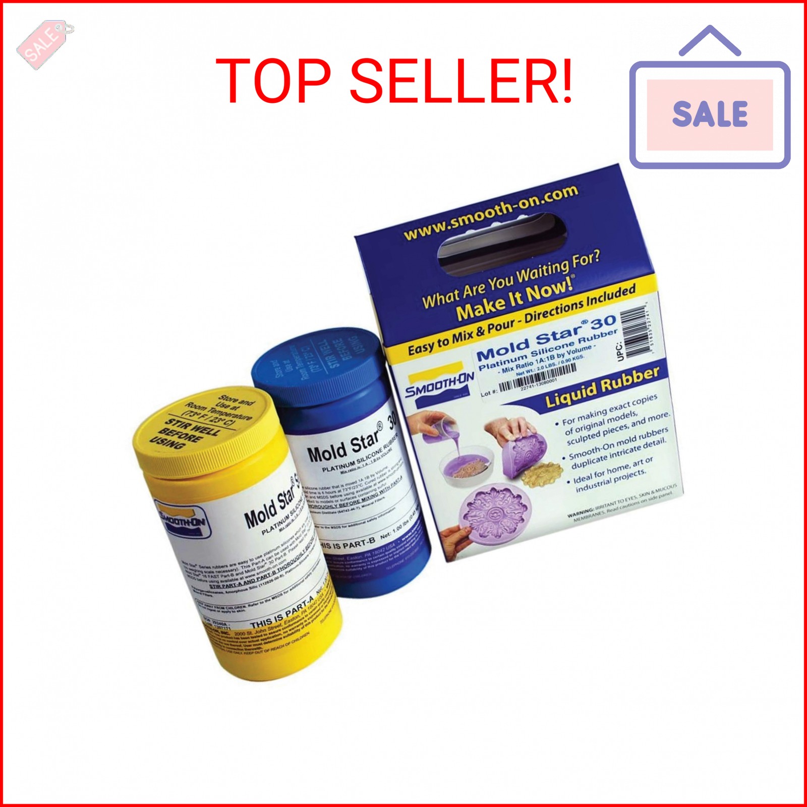 Smooth-On Mold Star 30 Silicone Mold Making Kit - Easy to Use & Long-Lasting Sil