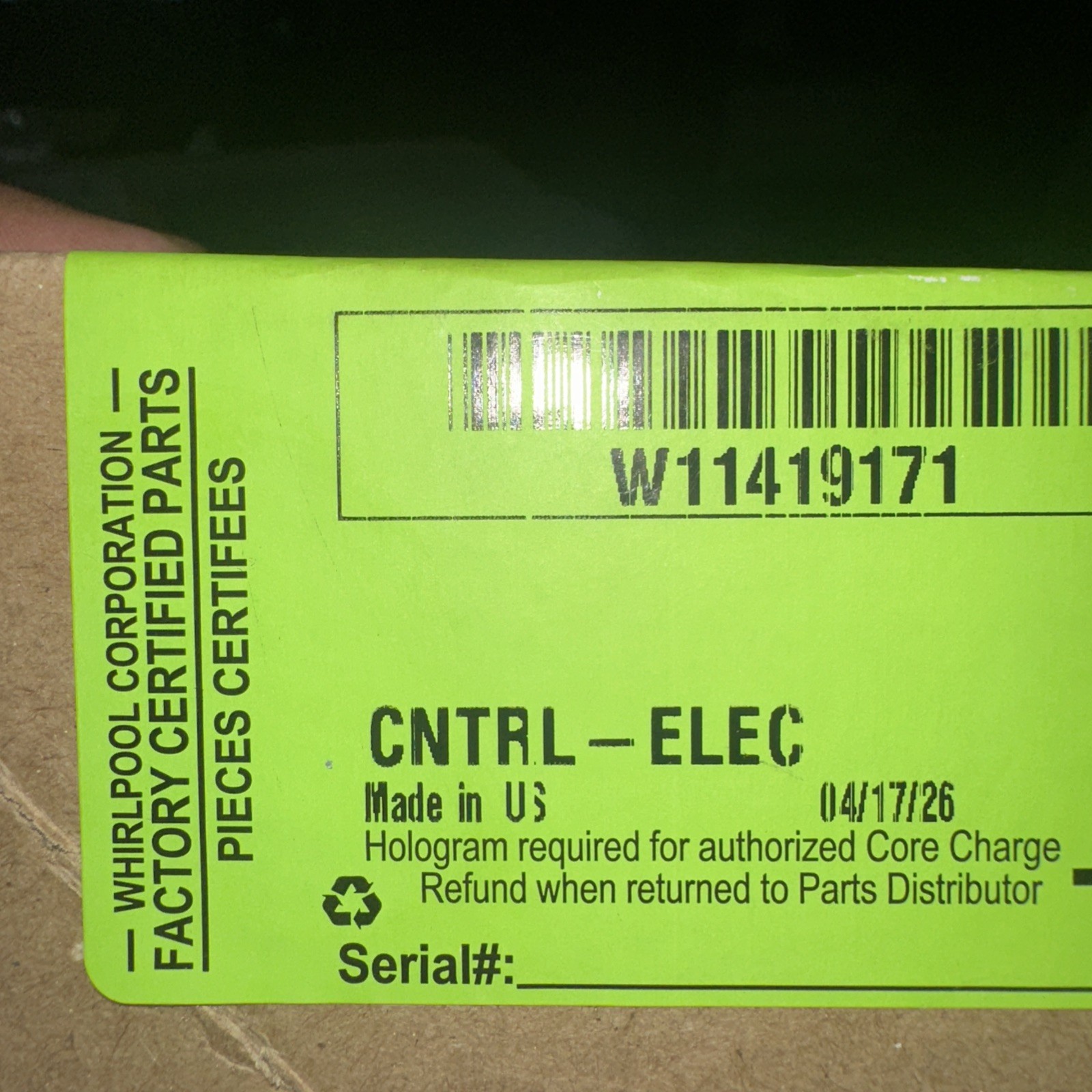 Whirlpool Washing Machine Control Board W11419171 Whirlpool Washing Machine Control Board W11419171