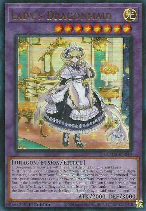 YUGIOH 1x Lady's Dragonmaid Ultra Rare BLMM-EN049 NM