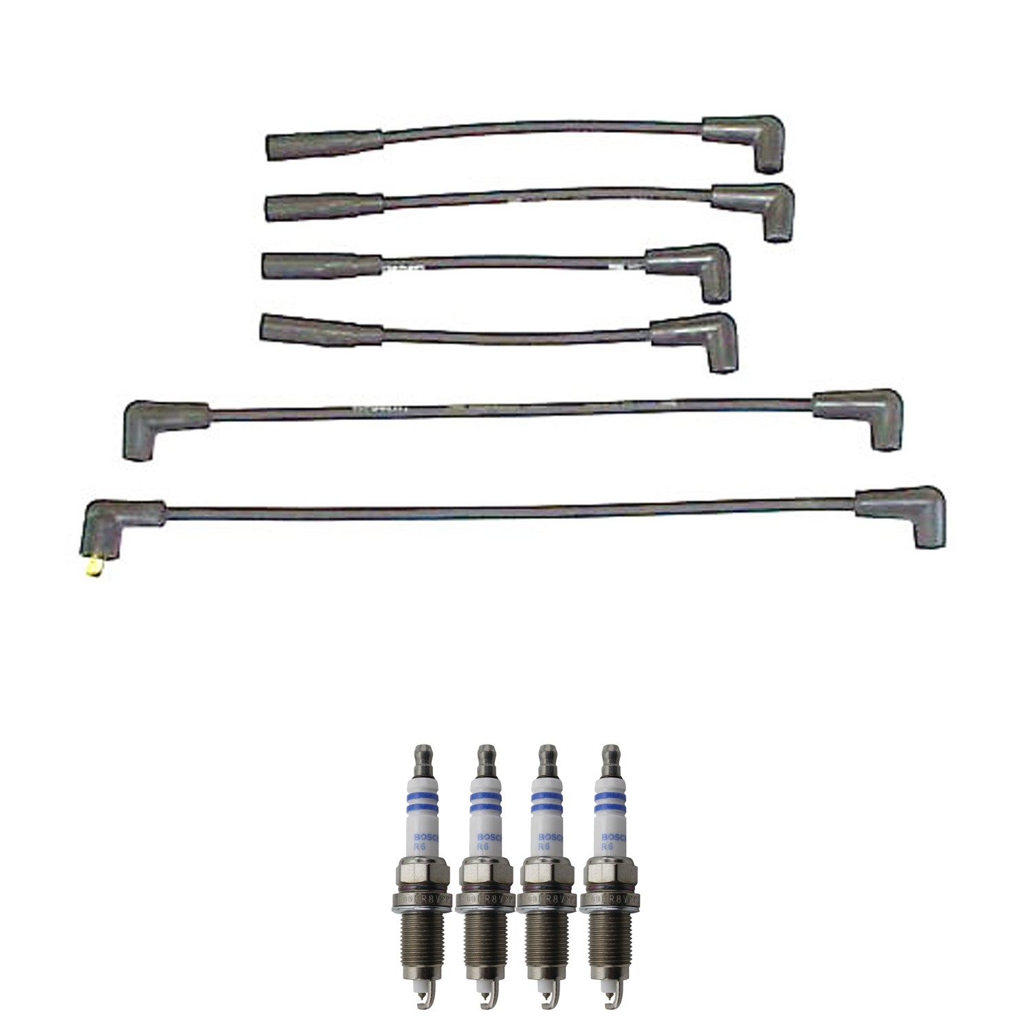 Denso Ignition Wires and Bosch Spark Plugs Kit for Jeep CJ7 1983-1986 2.5L L4