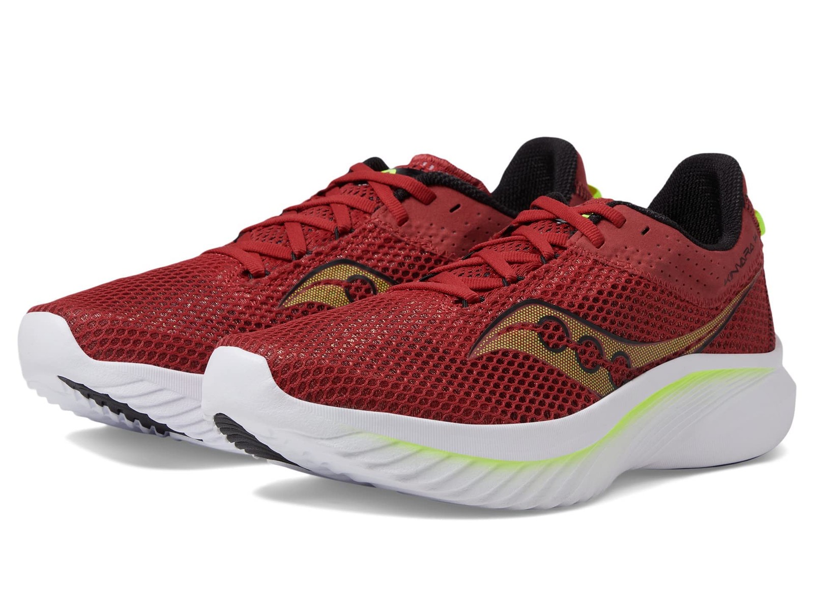 Saucony Men\'s Kinvara 14, White / Poppy Red / Yellow Size 11 Saucony Men\'s Kinvara 14, White / Poppy Red / Yellow Size 11