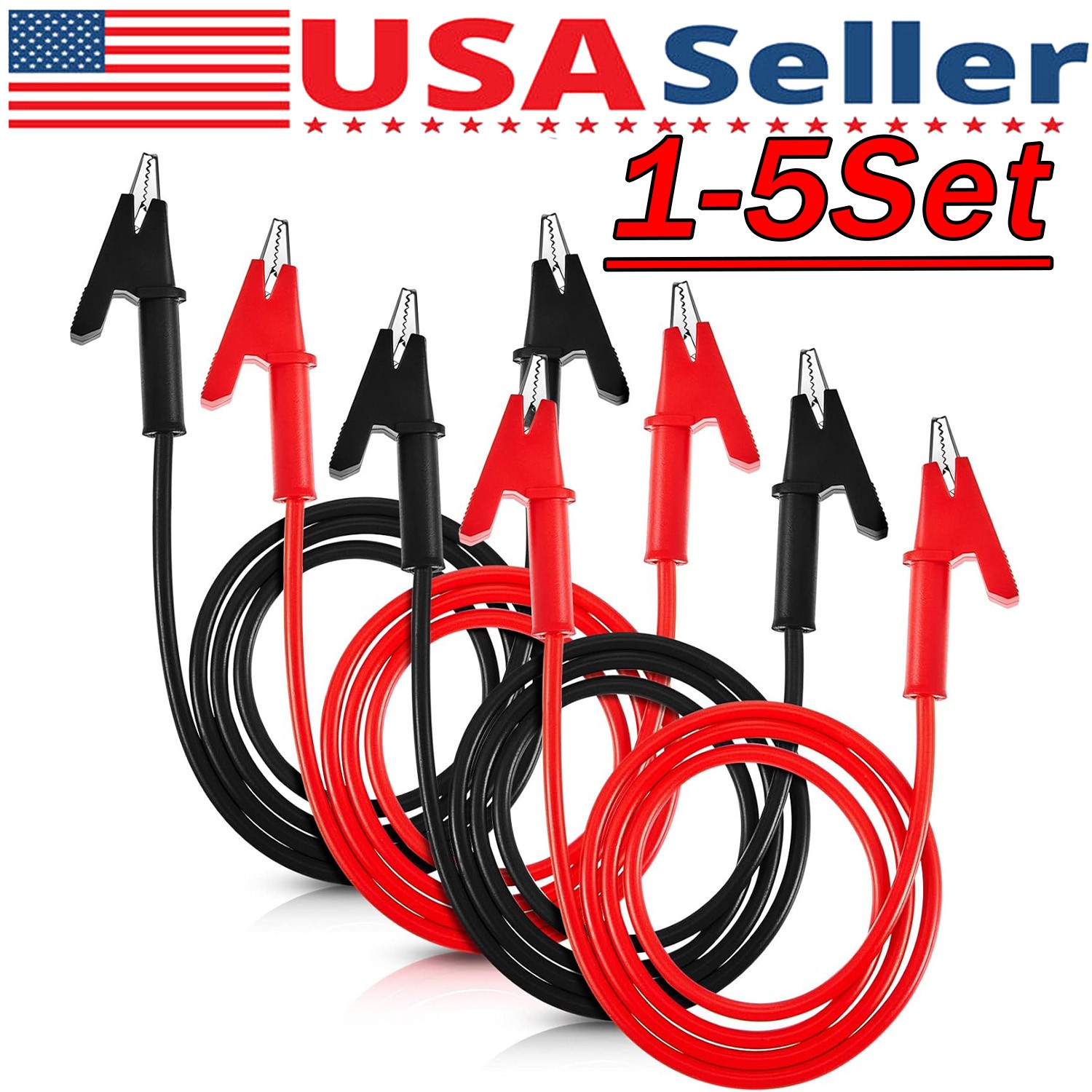 1-5X Alligator Clips Electrical Multimeter Test Leads 1500V/15A Jumper Wires Set 1-5X Alligator Clips Electrical Multimeter Test Leads 1500V/15A Jumper Wires Set