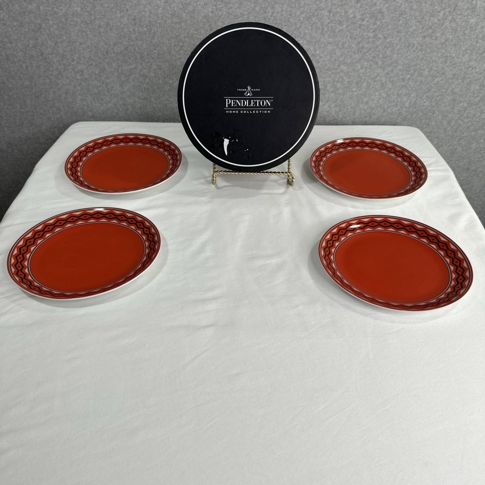 Pendleton Jacquard Collection 8 Inch Saxony Hills Salad Accent Plates Set Of 4