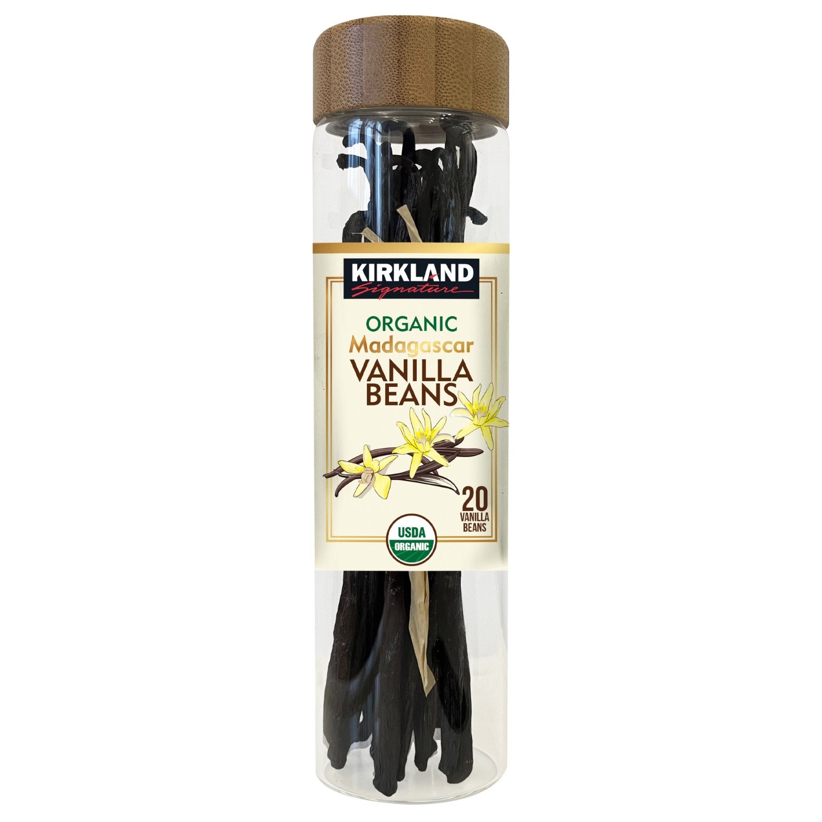 Kirkland Organic Madagascar Vanilla Beans -20 Premium Gourmet Grade Beans