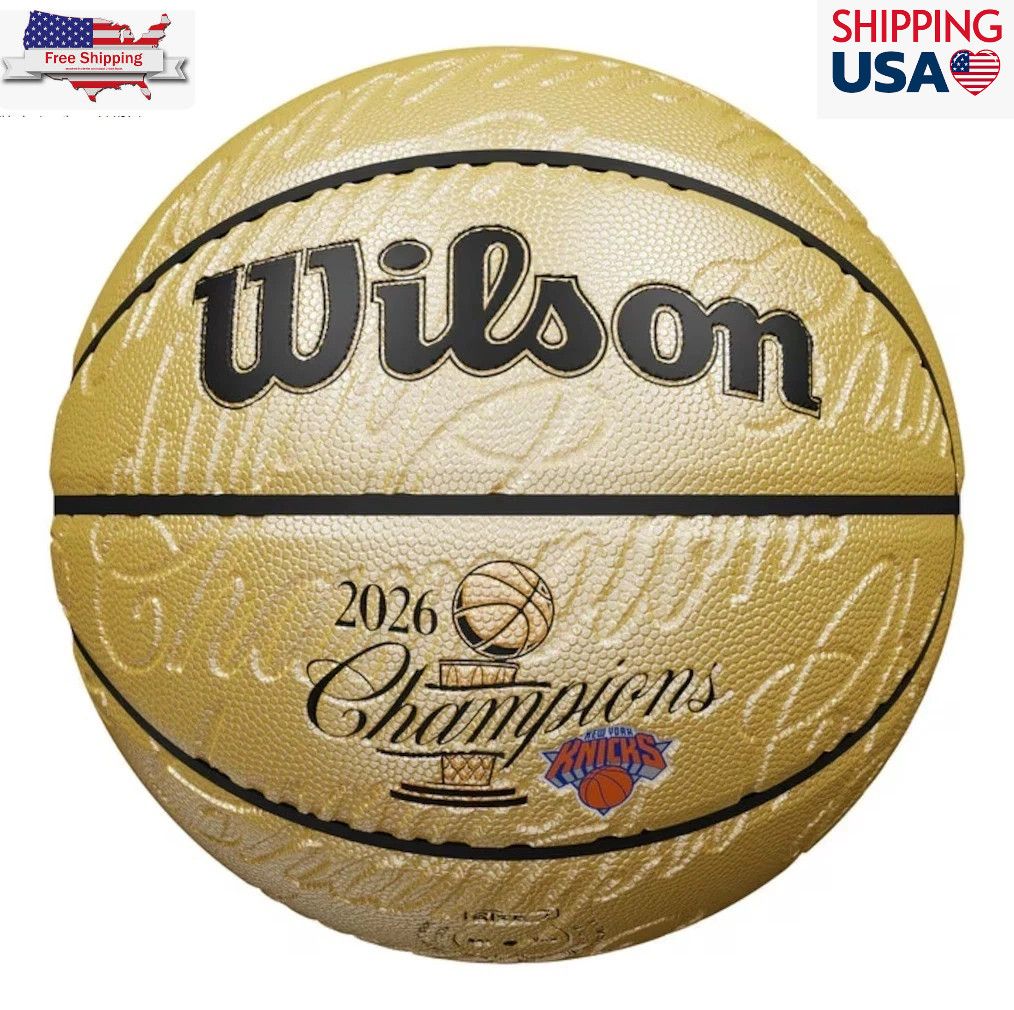 Wilson New York Knicks 2026 NBA Finals Gold Embossed Basketball 