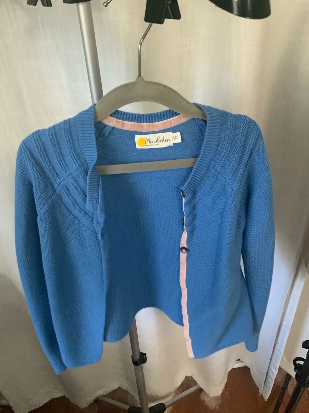 Mini Boden Cardigan Sweater Girls Size 6-7Y Blue Knit Mini Boden Cardigan Sweater Girls Size 6-7Y Blue Knit