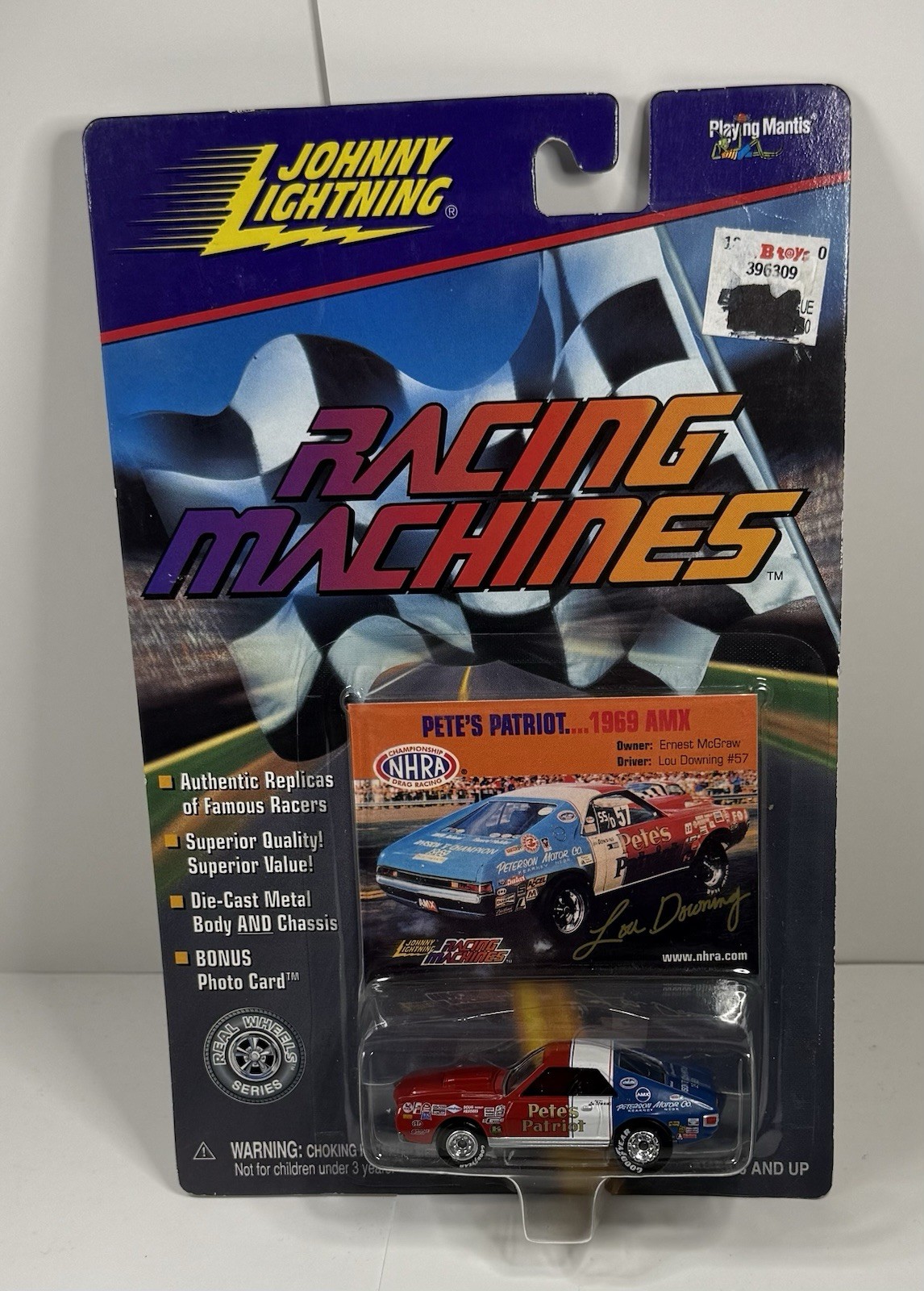 Johnny Lightning Racing Machines NHRA Pete\'s Patriot 1969 AMC AMX 1:64 + Card Johnny Lightning Racing Machines NHRA Pete\'s Patriot 1969 AMC AMX 1:64 + Card