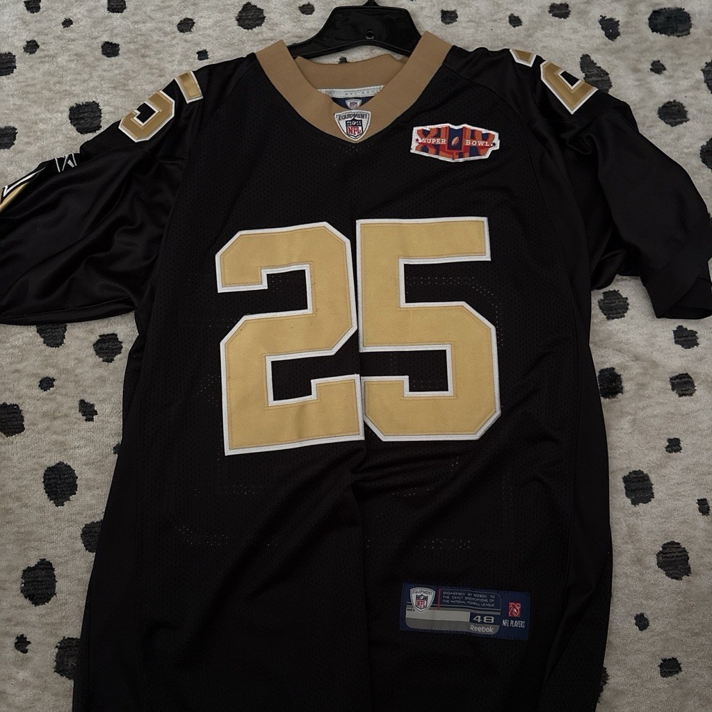 Reebok Reggie Bush #25 New Orleans Saints Super Bowl XLIV Jersey Men 48 Reebok Reggie Bush #25 New Orleans Saints Super Bowl XLIV Jersey Men 48