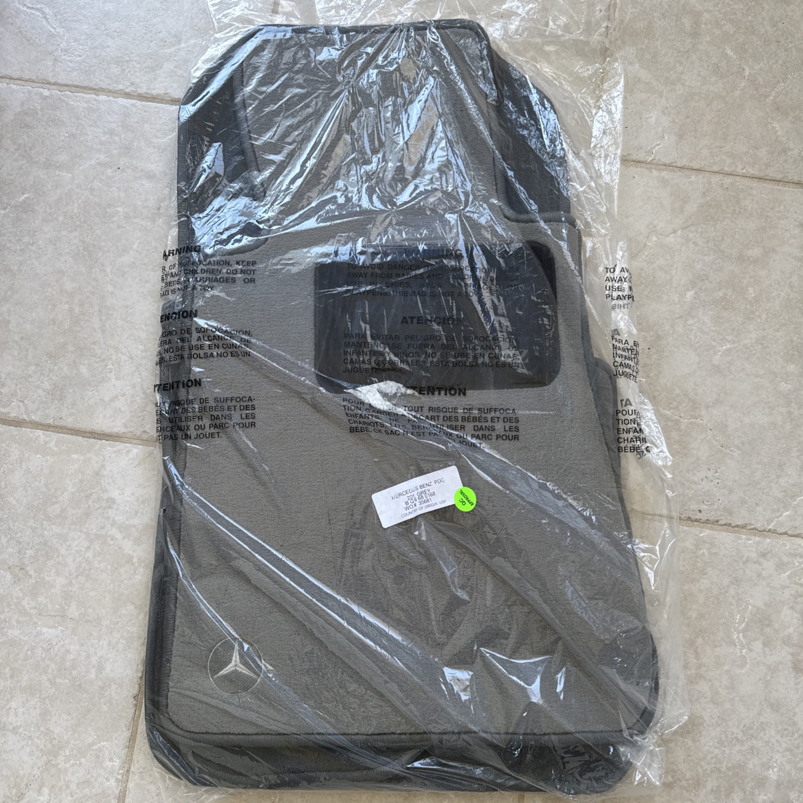 1987 Mercedes 190E-CLASS OEM (w/MBenz Logo) Floor Mats, Set of 4, BQ668