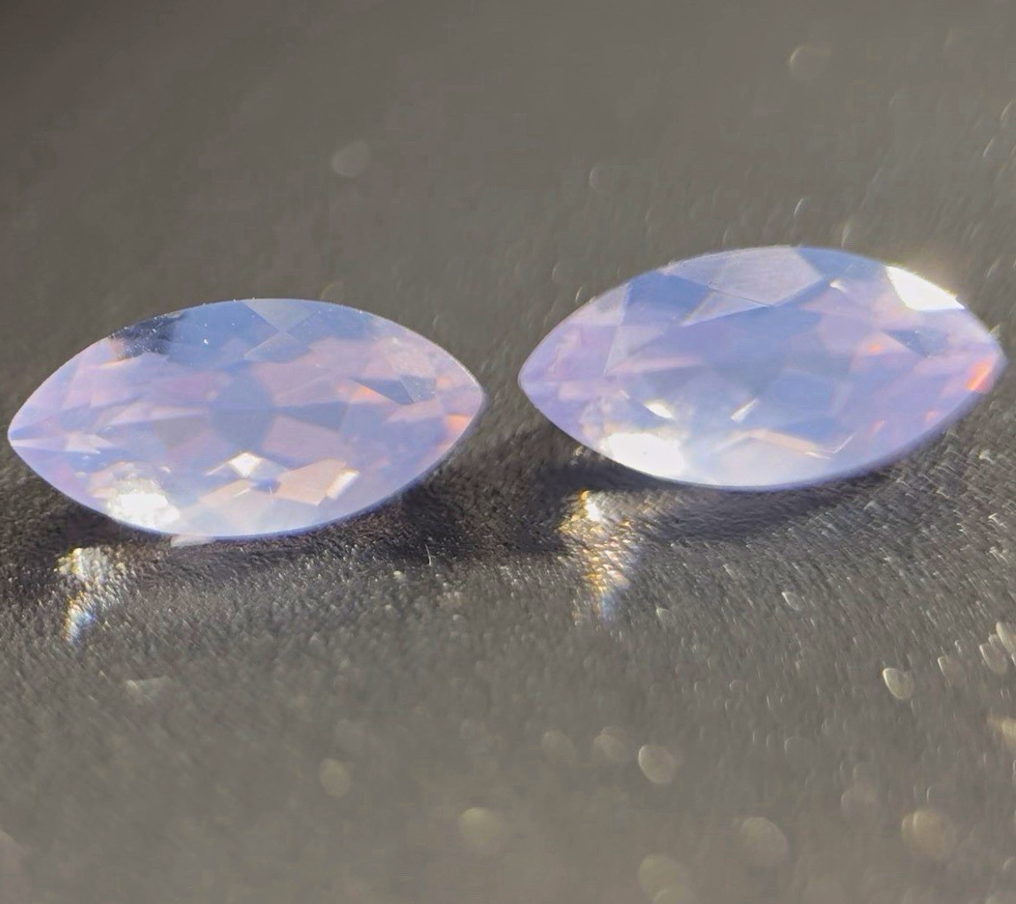 Natural Pinkish Purple Amethyst Marquise Cut Pair (2pcs) CGRL Certified