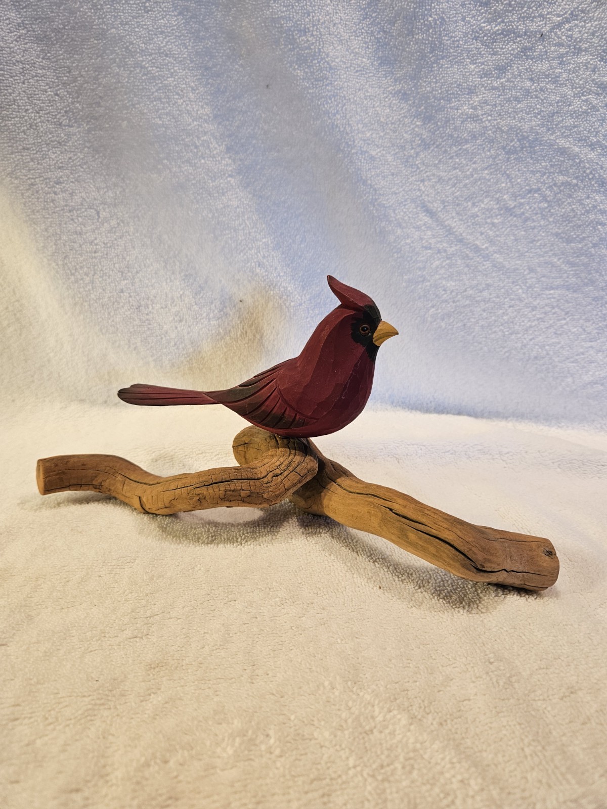 Carved Wooden Cardinal Attributed To Edsel Martin From N C
