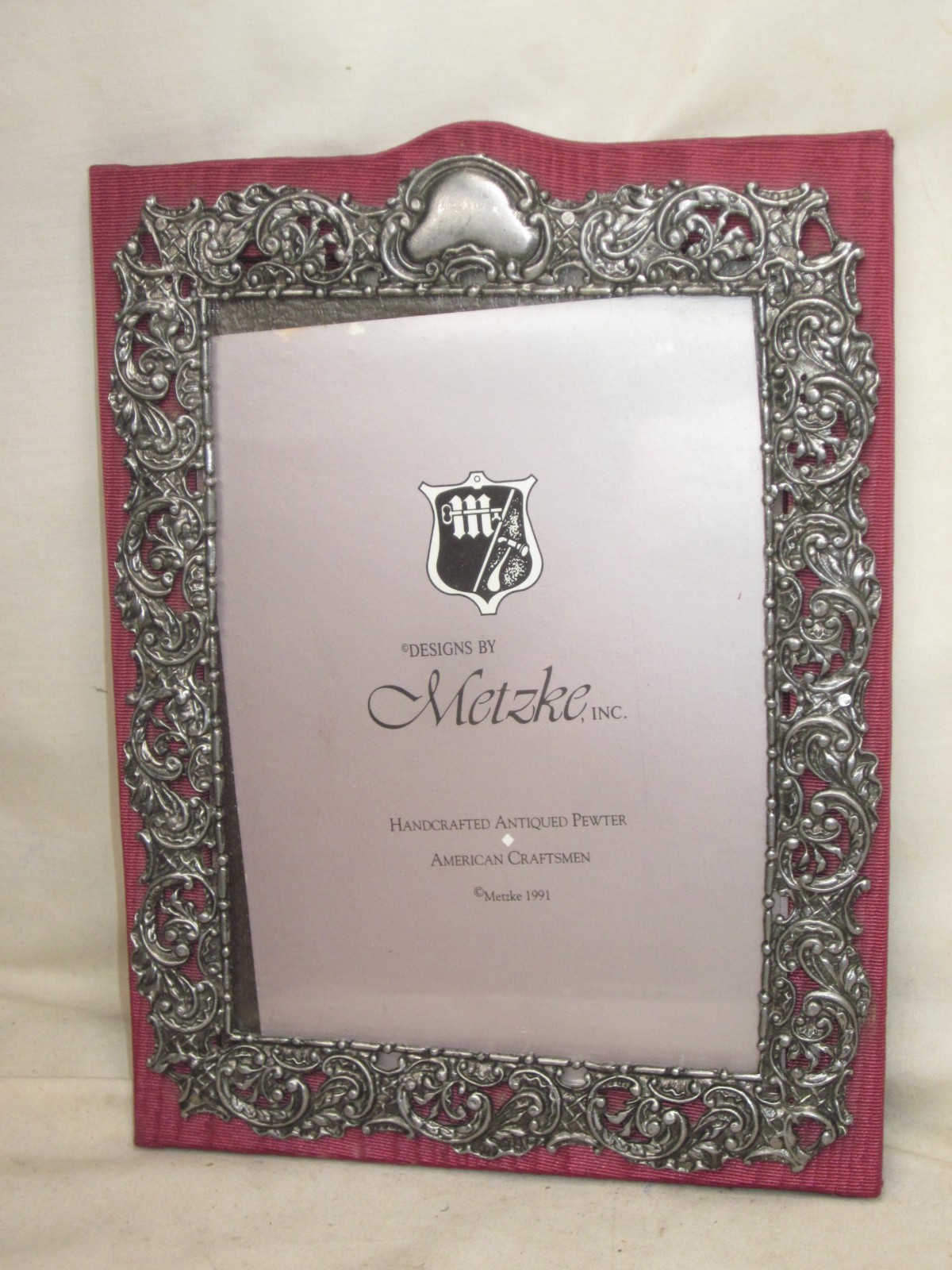 vintage Metzke handcrafted antiqued Pewter frame for 5 vintage Metzke handcrafted antiqued Pewter frame for 5