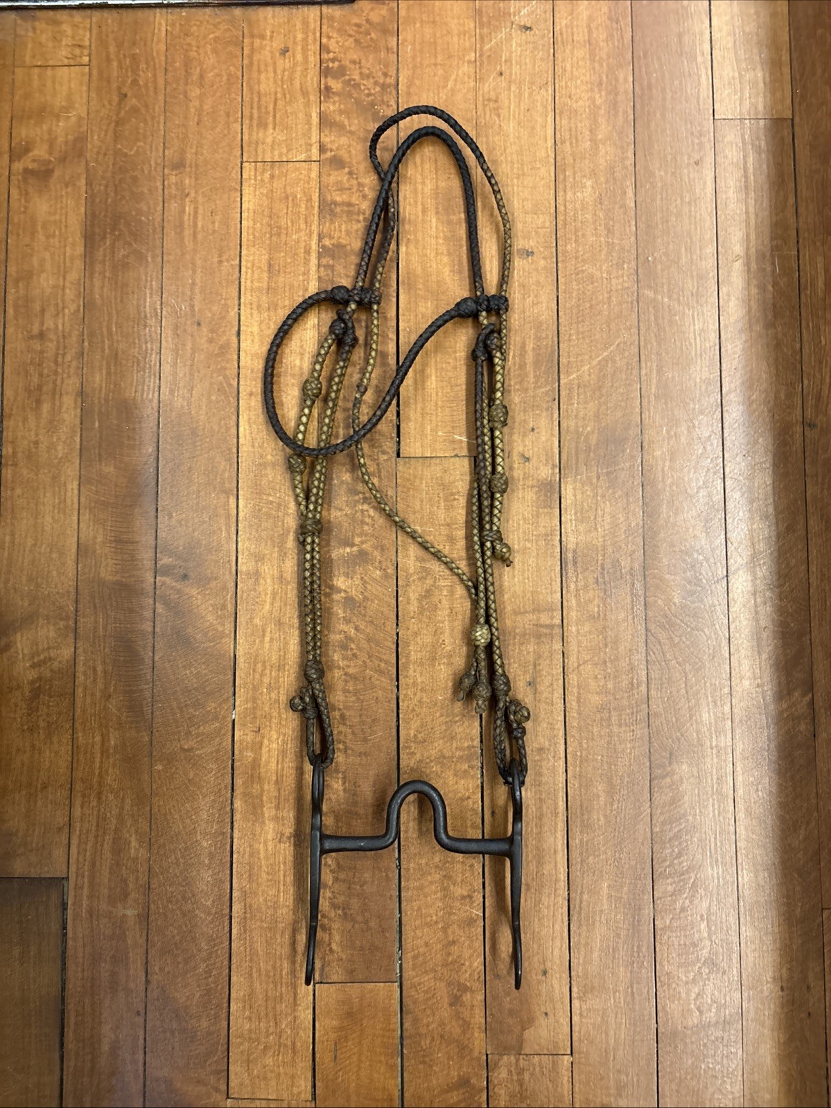 Antique BRAIDED LEATHER HEADSTALL w/McChesney Bit/Throat Latch EARLY COWBOY Antique BRAIDED LEATHER HEADSTALL w/McChesney Bit/Throat Latch EARLY COWBOY