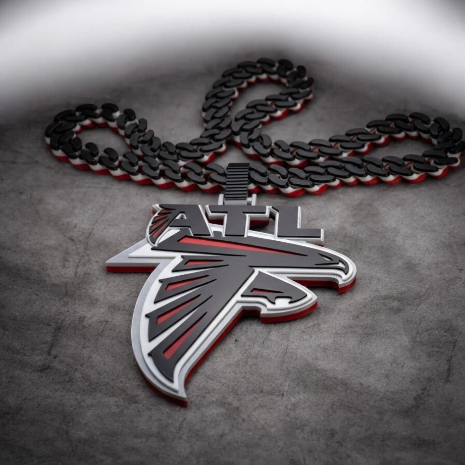  Atlanta Falcons 3D Printed Hype Chain Cuban Link Style 