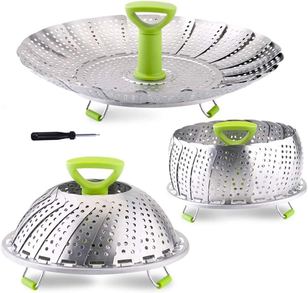 Stainless Folding Vegetable Steamer Basket, Expandable 5.1-9 Stainless Folding Vegetable Steamer Basket, Expandable 5.1-9