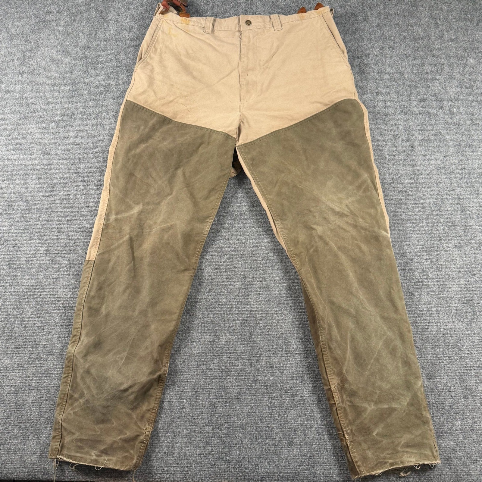 Filson Double Hunting Pants Mens 36 Tan Style 575 USA Canvas Tin Cloth Waxed Filson Double Hunting Pants Mens 36 Tan Style 575 USA Canvas Tin Cloth Waxed