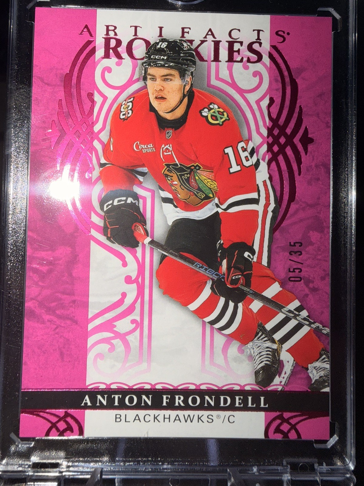 2026-27 UD Artifacts Rookies Anton Frondell PINK #05/35 Blackhawks RC SP 2026-27 UD Artifacts Rookies Anton Frondell PINK #05/35 Blackhawks RC SP