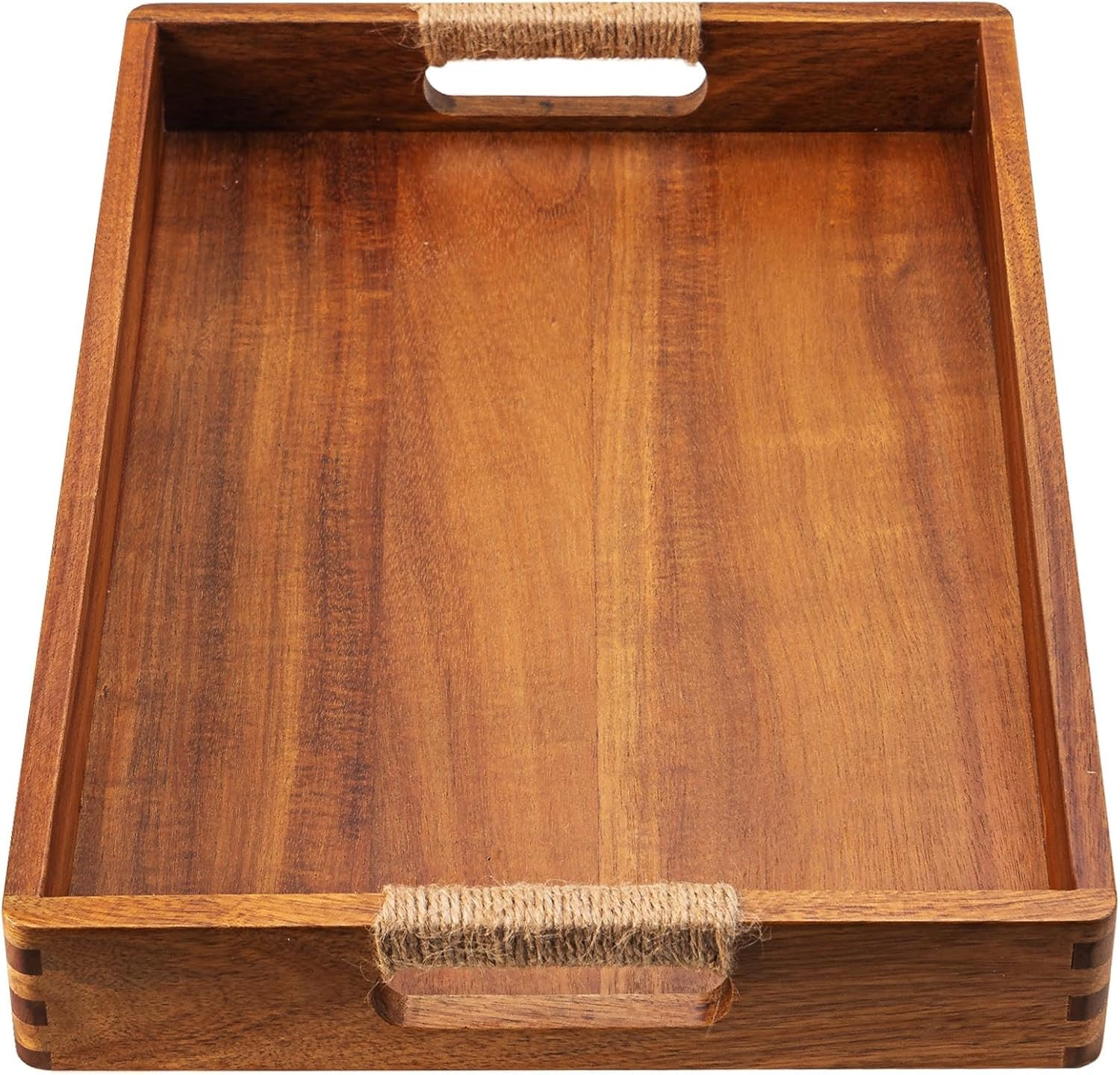 16.5 X 12 Inches Acacia Wood Serving Tray, Large Wooden Food Trays