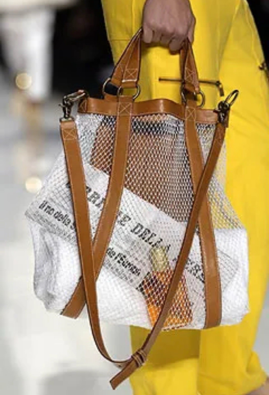 Vintage Michael Kors Collection Leather Fisherman Net Tote Bag, Spring 2004
