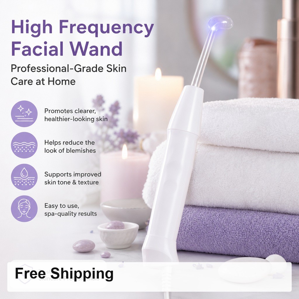High-Frequency Facial Massager 120KHz 4-in-1 Skin Care Kit Anti-Acne Wand