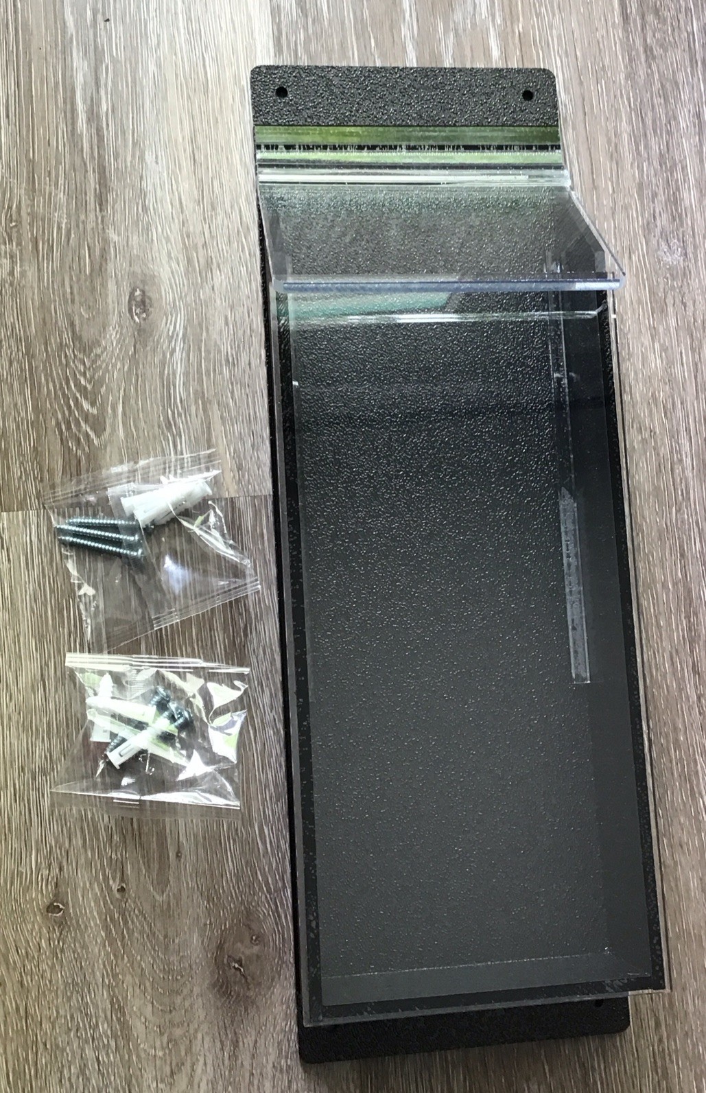 Outdoor Acrylic DISPLAYS2GO Wall Rack, 4” Wide Brochure Hinged Lid Box OPD1SM